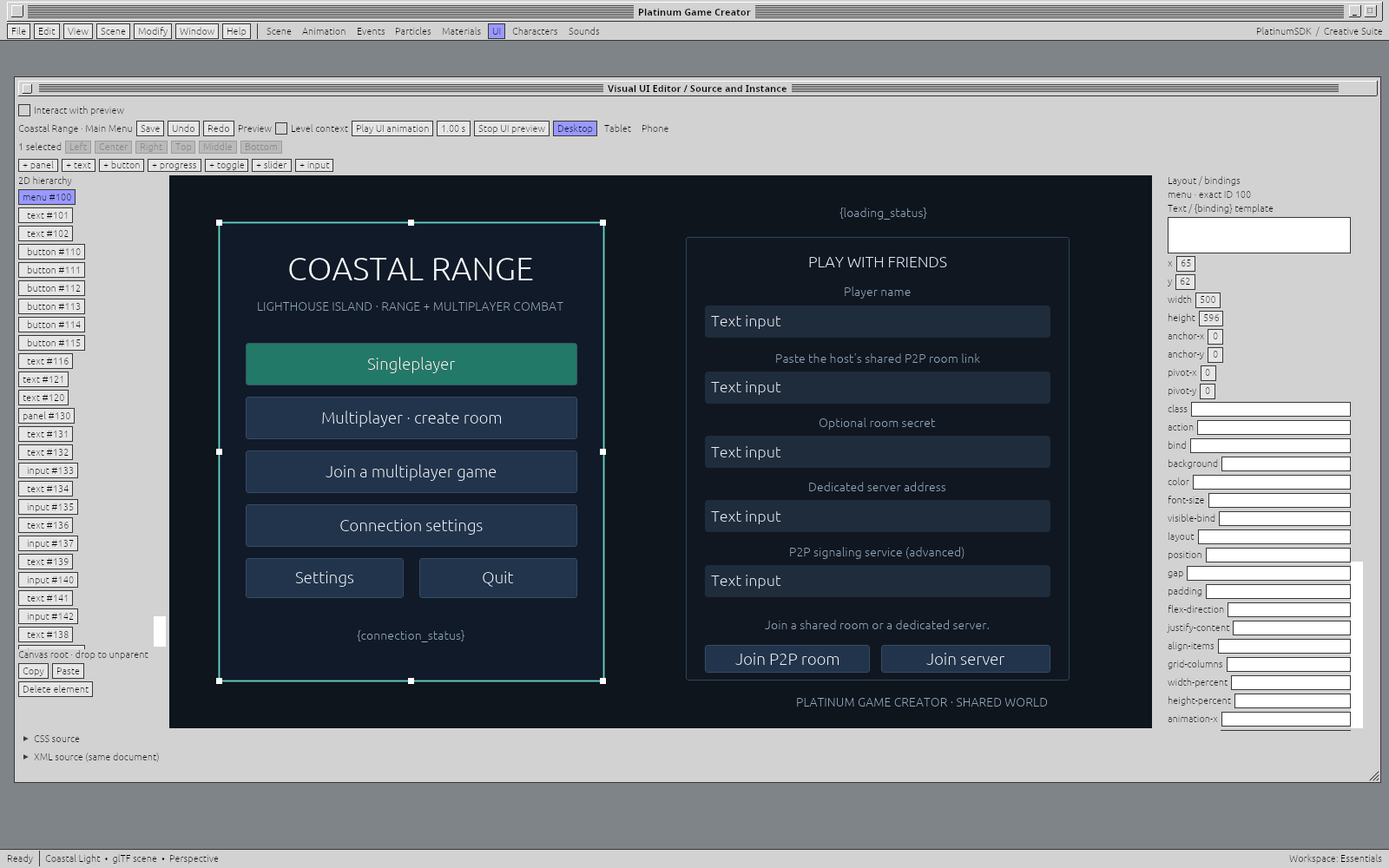 Historical Game Creator UI editor capture